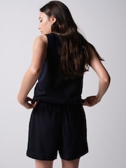 The Set Shorts With Linen Navy Blue/White - Image 7 of 13