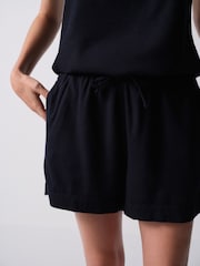 The Set Shorts With Linen Navy Blue/White - Image 8 of 13