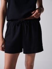 The Set Shorts With Linen Navy Blue/White - Image 9 of 13