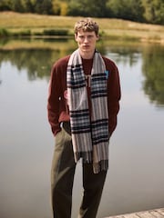 Neutral Check Made in Italy Signature Scarf - Image 2 of 5