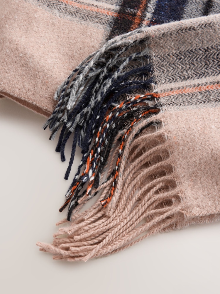 Neutral Check Made in Italy Signature Scarf - Image 5 of 5 Neutral Check Made in Italy Signature Scarf - Image 5 of 5