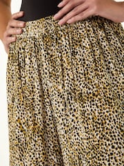 Roman Brown Animal Print Tiered Palazzo Trousers - Image 6 of 6
