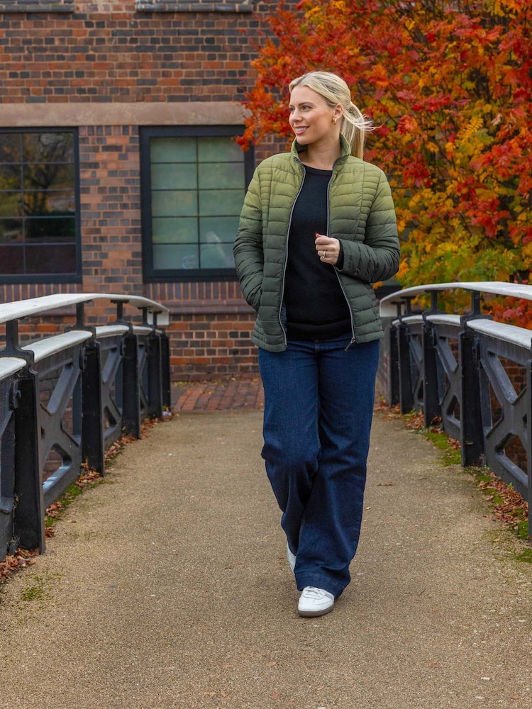 Roman Blue Cotton Blend Wide Leg Stretch Denim Trousers - Image 10 of 10