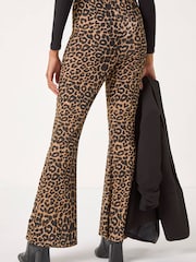 Roman Animal Print Flare Stretch Trousers - Image 2 of 5