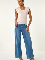 Roman Pink Faux Pearl Trim Top - Image 2 of 5