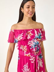 Roman – geblümtes Bardot-Maxikleid mit Gürtel - Bild 4 von 5