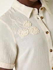 Roman Natural Embroidery Detail Tiered Midi Dress - Image 5 of 5