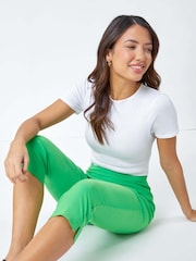 Roman Bright Green Cropped Stretch Trousers - Image 2 of 5