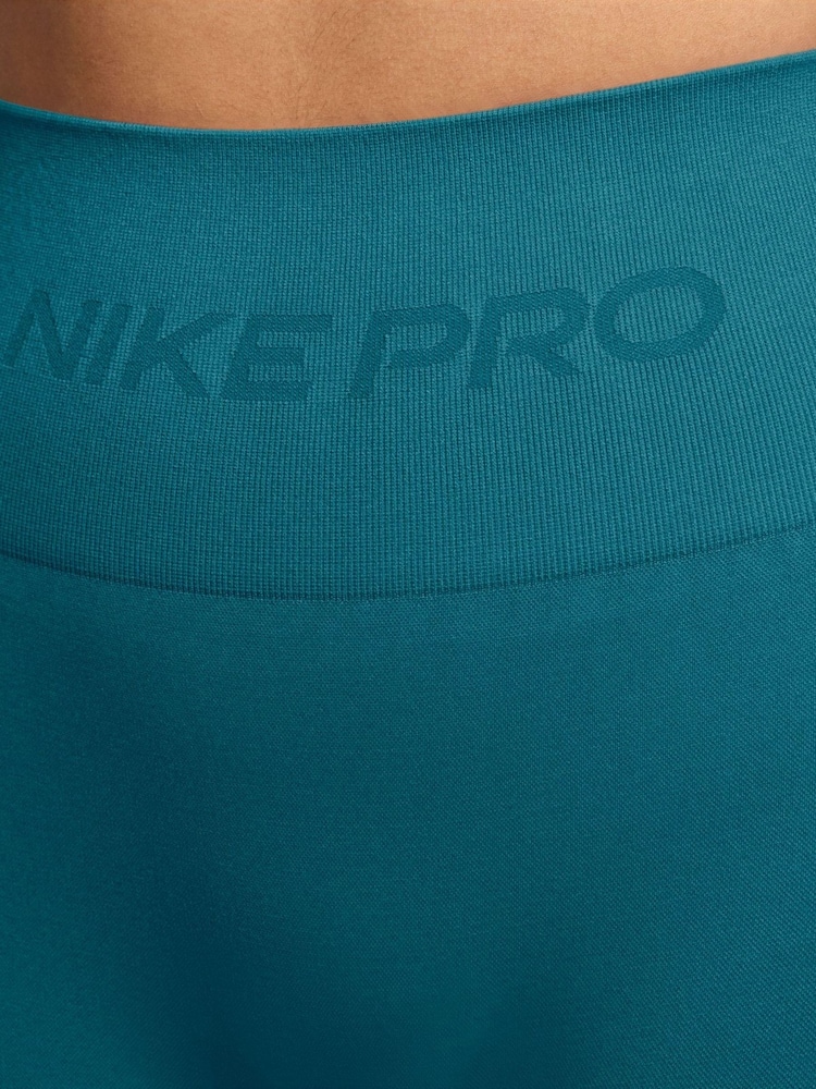 Nike Bright Spruce Green Pro Seamless High-Waisted 7/8 Leggings - Image 3 of 3 Nike Bright Spruce Green Pro Seamless High-Waisted 7/8 Leggings - Image 3 of 3