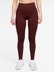 Nike Mystic Date Brown Universa Medium-Support High-Waisted Leggings - Image 1 of 3