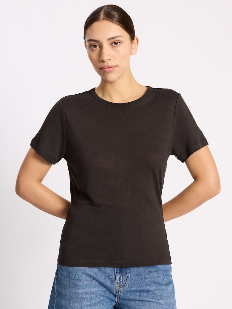 Albaray Brown Linen T-Shirt - Image 1 of 4 Albaray Brown Linen T-Shirt - Image 1 of 4