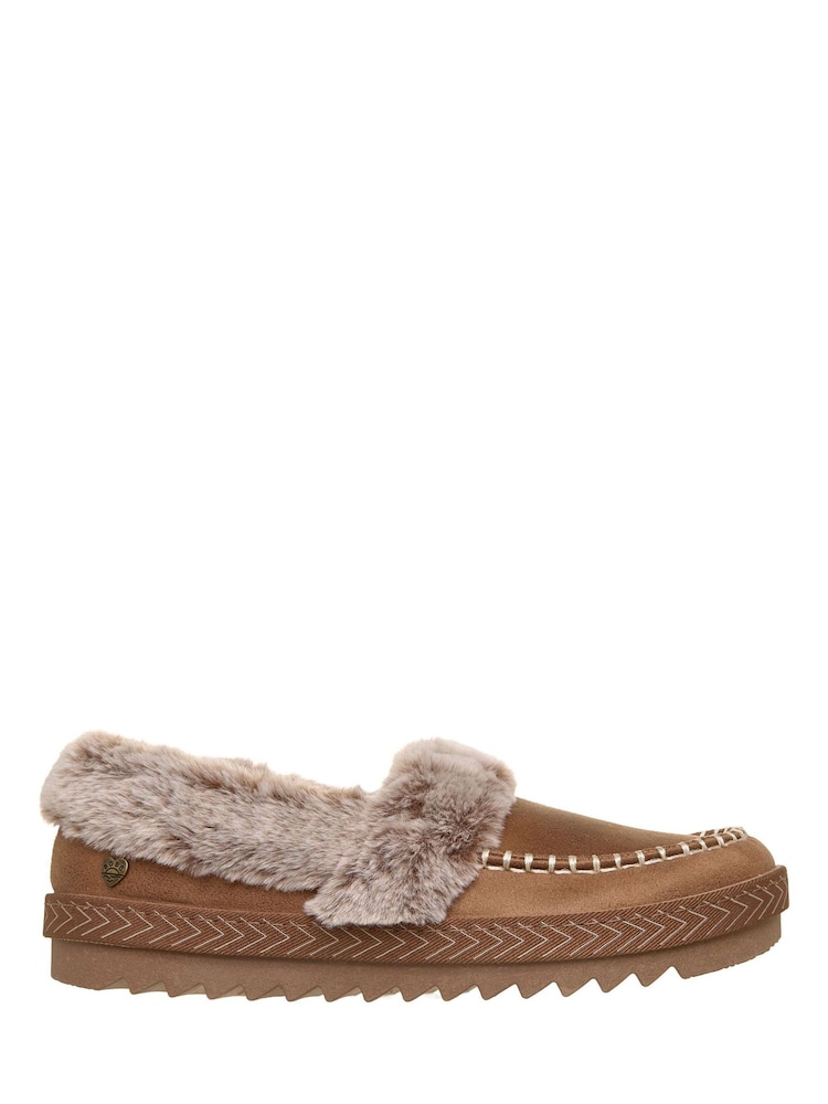 Skechers Chestnut Brown Bobs Cozy Kiss Slippers - Image 1 of 6 Skechers Chestnut Brown Bobs Cozy Kiss Slippers - Image 1 of 6
