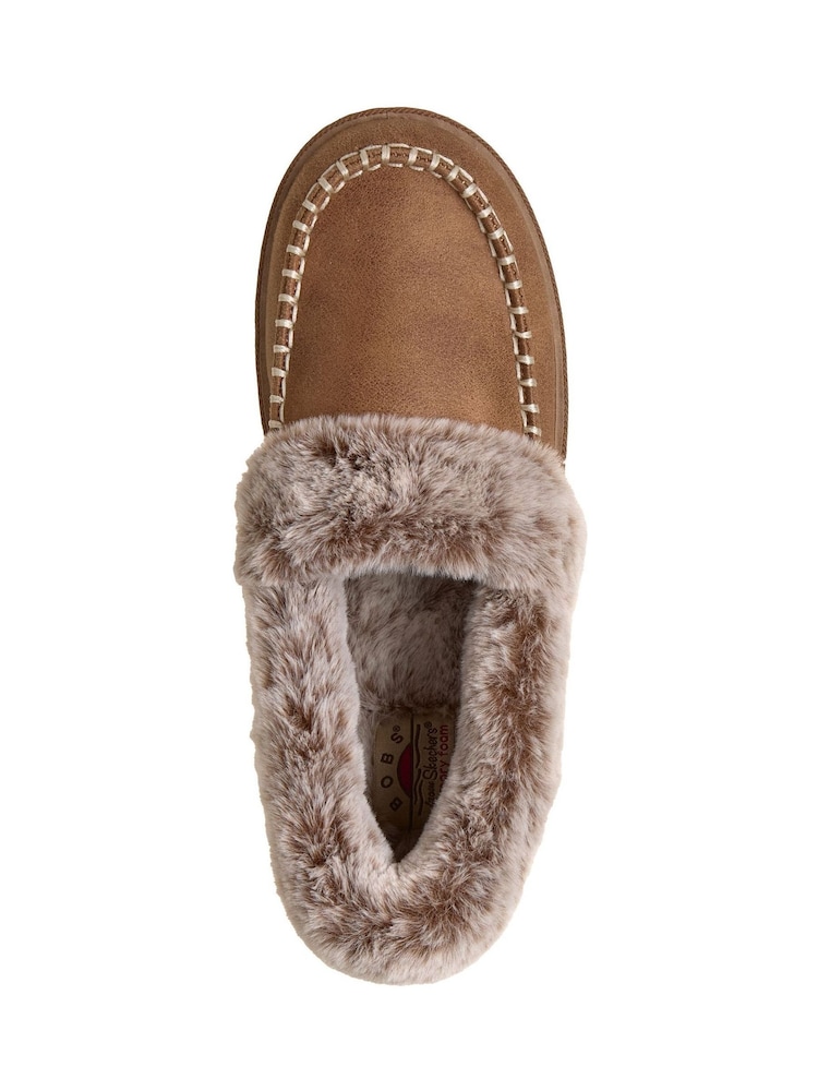 Skechers Chestnut Brown Bobs Cozy Kiss Slippers - Image 6 of 6 Skechers Chestnut Brown Bobs Cozy Kiss Slippers - Image 6 of 6