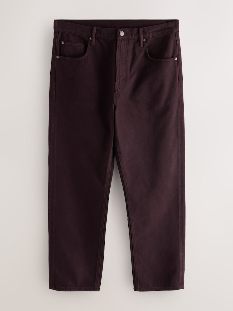 Burgundy Red Straight Fit Vintage Jeans - Image 1 of 5 Burgundy Red Straight Fit Vintage Jeans - Image 1 of 5