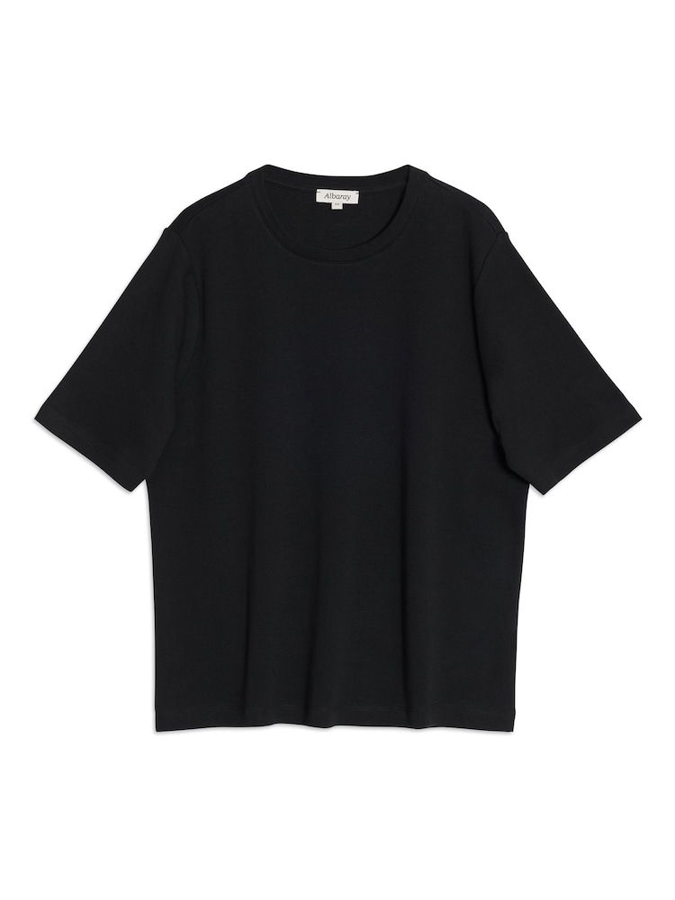 Negru - Albaray Boxy T-Shirt - Imaginea 4 din 4