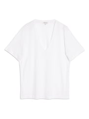 Albaray White Linen V-Neck T-Shirt - Image 4 of 4