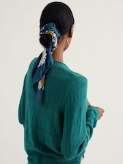 Seasalt Cornwall Blue May Garland Square Scarf - Image 1 of 4