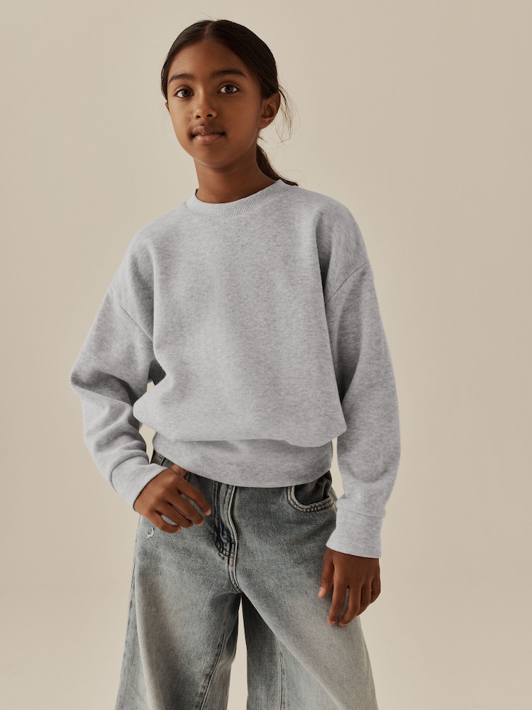 Grey Cosy Rib Fitted Waist Top (3-16yrs) - Image 1 of 8 Grey Cosy Rib Fitted Waist Top (3-16yrs) - Image 1 of 8