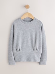 Grey Cosy Rib Fitted Waist Top (3-16yrs) - Image 5 of 8