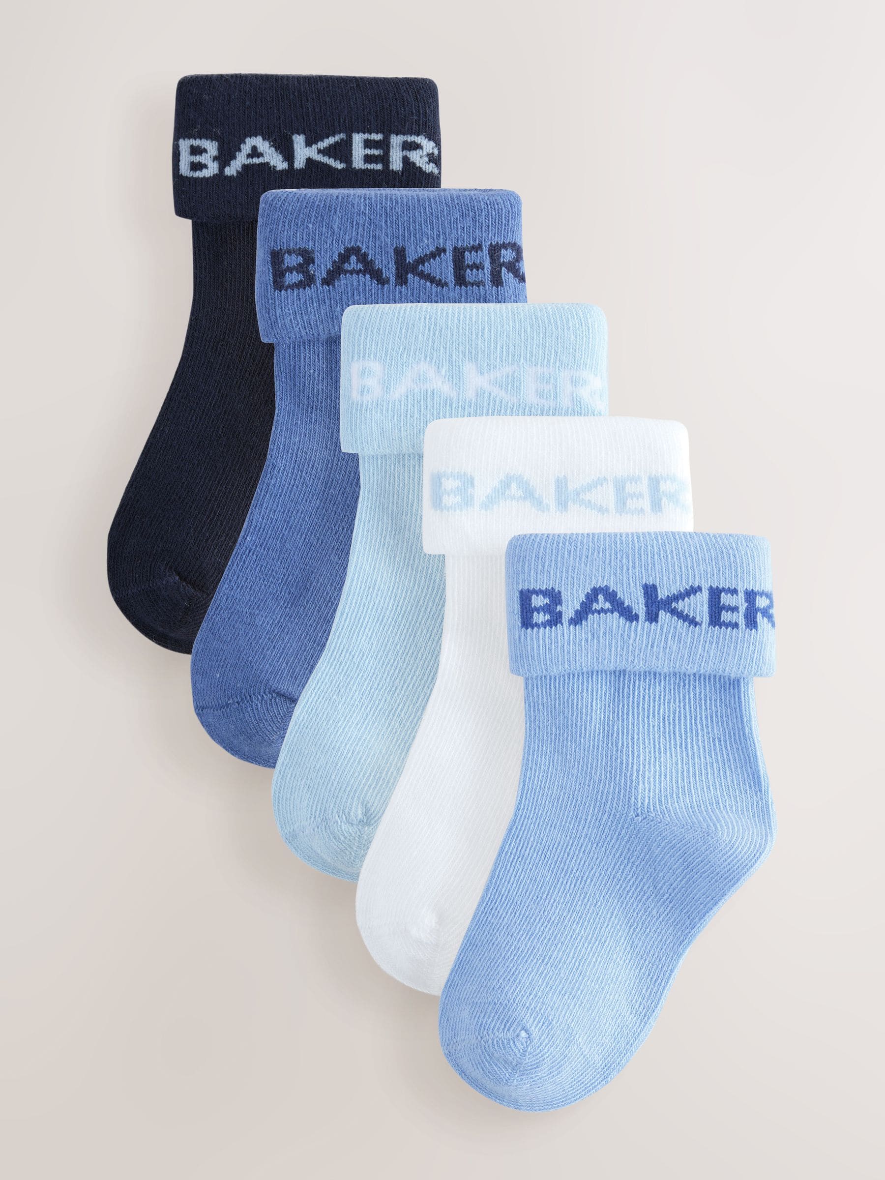 Baker by Ted Baker Blue Baker by Ted Baker Roll Top Socks 5 Pack view 1
