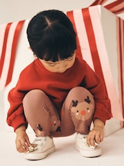 ブラウン トナカイ - リブ編み レギンス（3か月～7 歳） - 画像 4 / 8