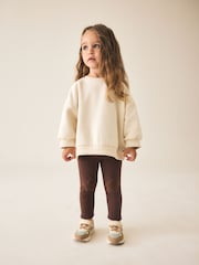Chocolate Brown Cosy Fleece Lined Leggings (3mths-7yrs) - Image 2 of 7