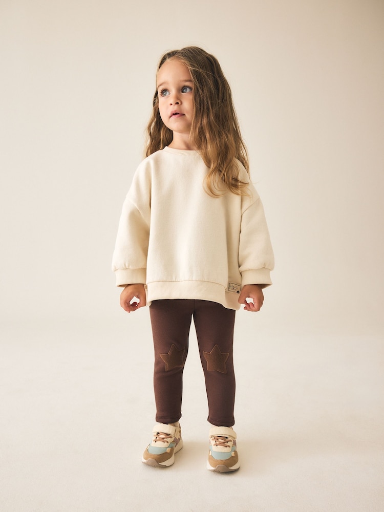 Chocolate Brown Cosy Fleece Lined Leggings (3mths-7yrs) - Image 2 of 7