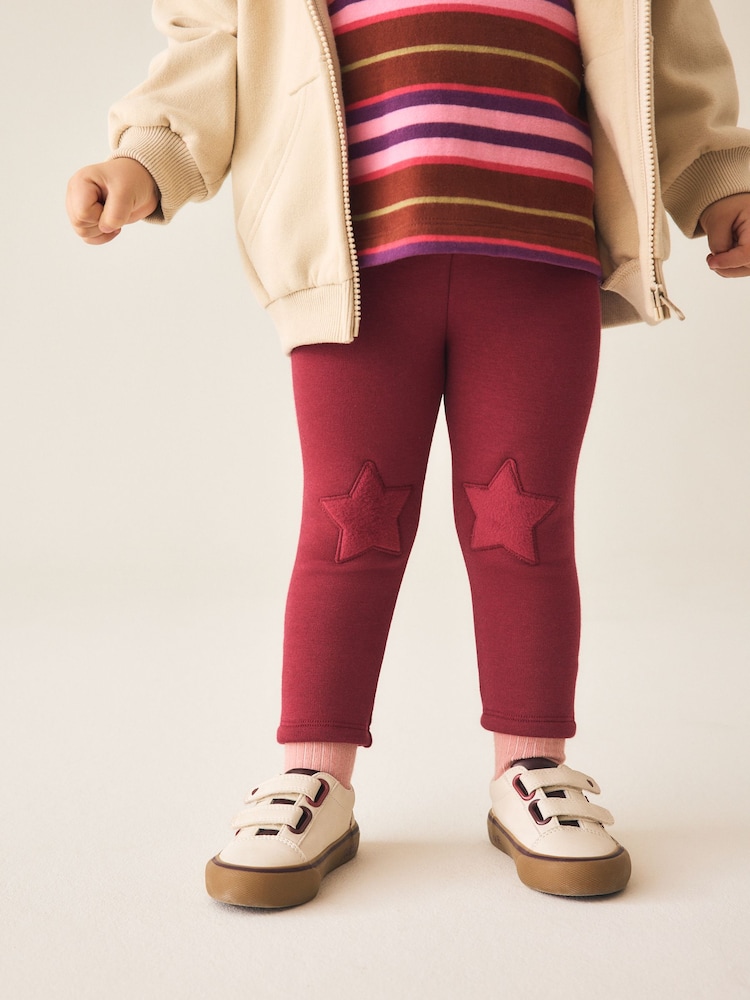 Dark Red Cosy Fleece Lined Leggings (3mths-7yrs) - Image 1 of 8