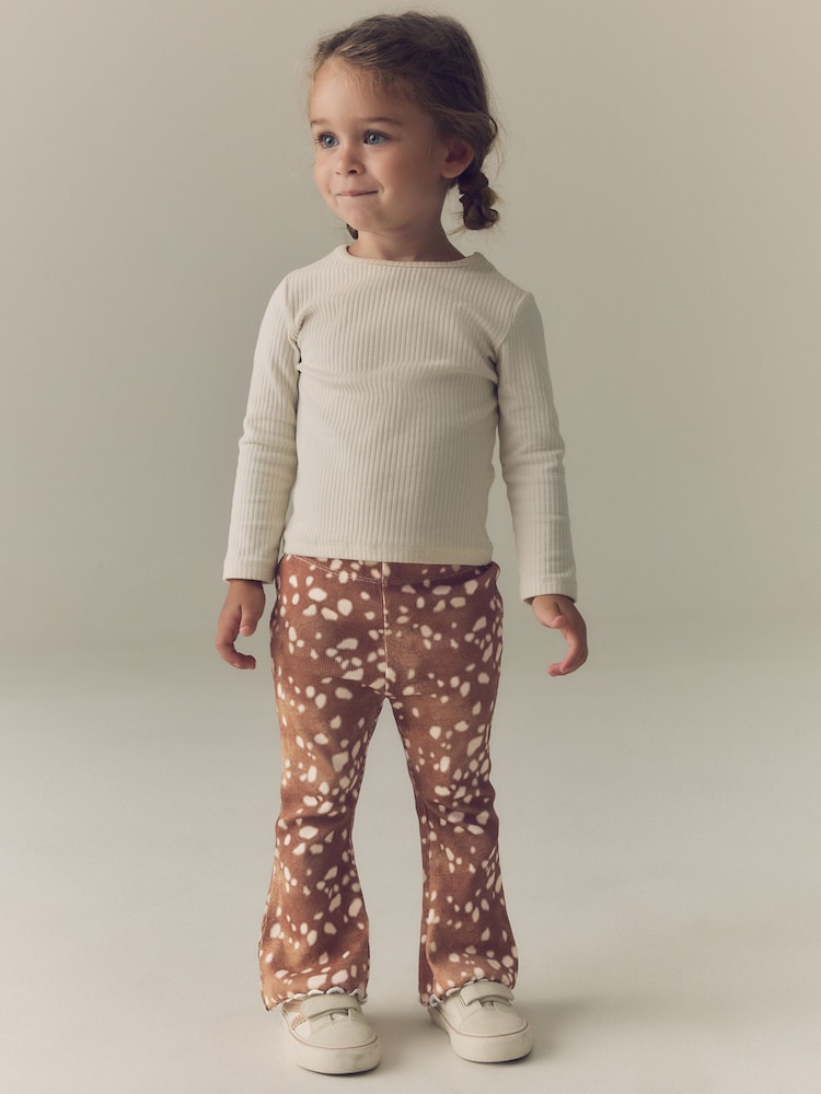 Estampado de ciervo - Leggings acampanados de canalé (3 meses-7 años) - Imagen 1 de 8