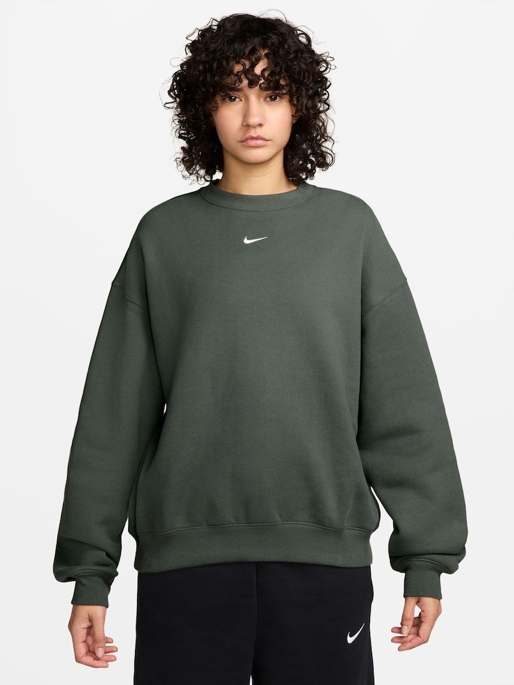 Camo Zeleno - Nike Studio Fleece predimenzionirana majica Okrugli izrez - Slika 1 od 3