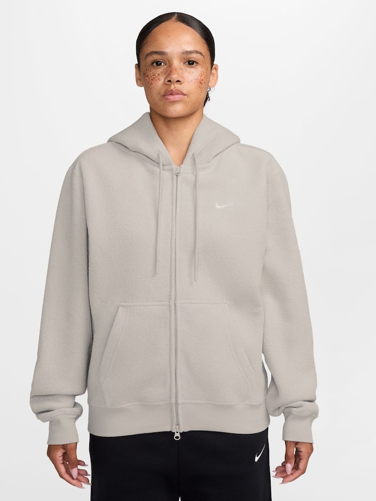 Nike Cream Studio Fleece Plush Full-Zip Hoodie - Image 1 of 3 Nike Cream Studio Fleece Plush Full-Zip Hoodie - Image 1 of 3