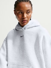 Nike Birch White Studio Fleece Oversized Hoodie - Image 3 of 5