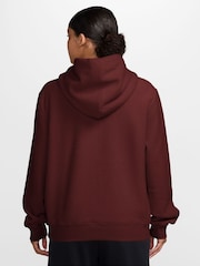 Nike Burgundy Studio Fleece Plush Full-Zip Hoodie - Image 2 of 3