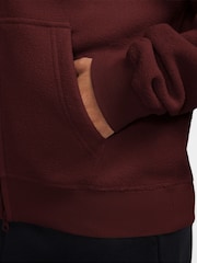 Nike Burgundy Studio Fleece Plush Full-Zip Hoodie - Image 3 of 3