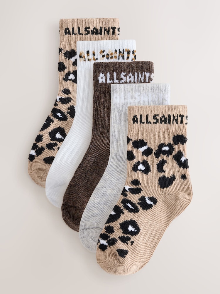 smALLSAINTS Multi Baby Logo Socks 5 Pack - Image 1 of 6