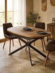 Dark Natural Bronx 6 to 8 Seater Extending Dining Table - Image 1 of 11