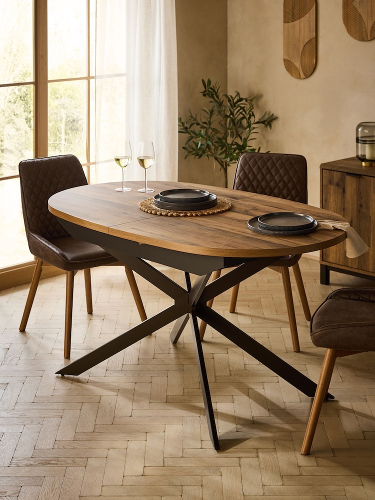 Dark Natural Bronx 6 to 8 Seater Extending Dining Table - Image 1 of 11 Dark Natural Bronx 6 to 8 Seater Extending Dining Table - Image 1 of 11