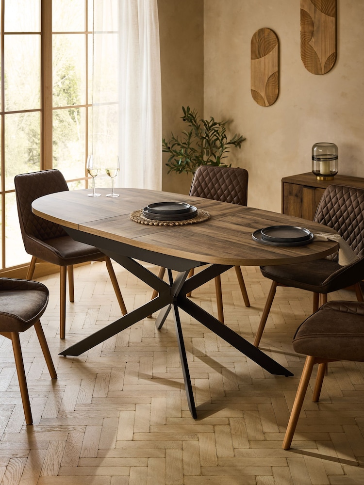 Dark Natural Bronx 6 to 8 Seater Extending Dining Table - Image 2 of 11 Dark Natural Bronx 6 to 8 Seater Extending Dining Table - Image 2 of 11