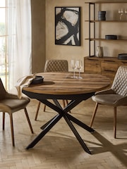 Dark Natural Bronx 4 to 6 Seater Extending Dining Table - Image 1 of 19