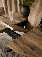 Dark Natural Bronx 4 to 6 Seater Extending Dining Table - Image 10 of 19