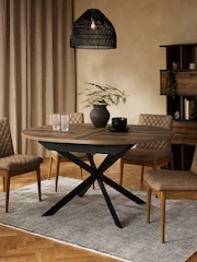 Dark Natural Bronx 4 to 6 Seater Extending Dining Table - Image 12 of 19