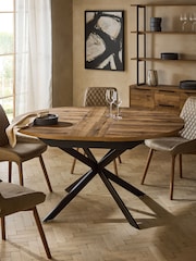 Dark Natural Bronx 4 to 6 Seater Extending Dining Table - Image 2 of 19