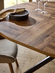 Dark Natural Bronx 4 to 6 Seater Extending Dining Table - Image 5 of 19