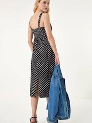 Roman Black Polka Dot Strappy Dress - Image 2 of 5
