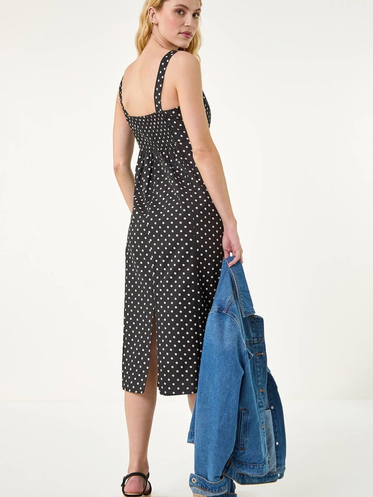 Roman Black Polka Dot Strappy Dress - Image 2 of 5
