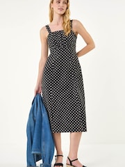 Roman Black Polka Dot Strappy Dress - Image 3 of 5