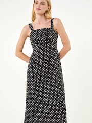 Roman Black Polka Dot Strappy Dress - Image 4 of 5