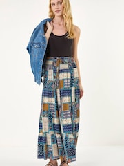 Roman Blue Paisley Print Shirred Maxi Skirt - Image 4 of 5