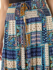 Roman Blue Paisley Print Shirred Maxi Skirt - Image 5 of 5
