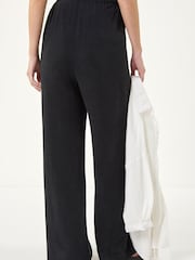 Roman Black Linen Blend Wide Leg Trousers - Image 3 of 5